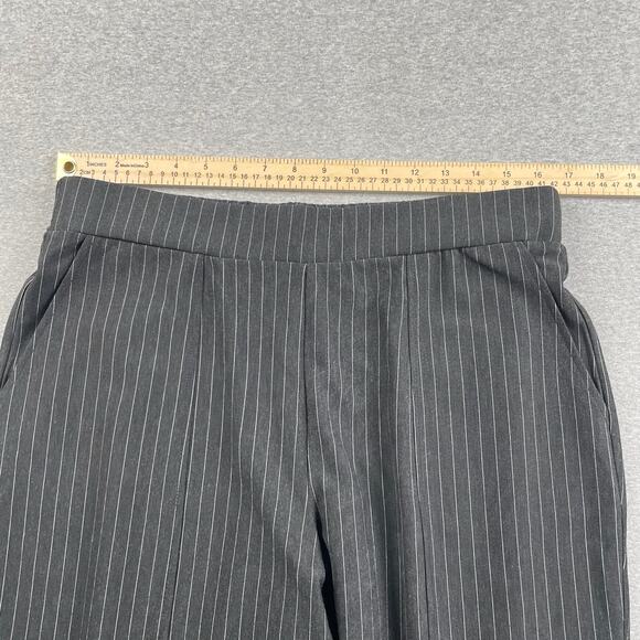 Noisy May Pants Womens XL Gray Pinstripe High Waist Pull On Split Hem Trousers - Picture 10 of 16